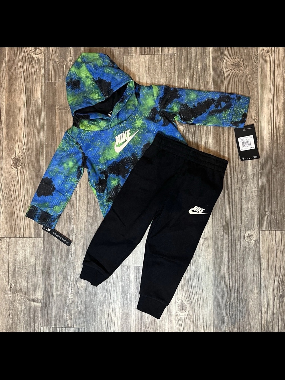 Nike 2pc Hoodie Jogger Sweatpants Fleece w Pockets - Baby Boys 12M
